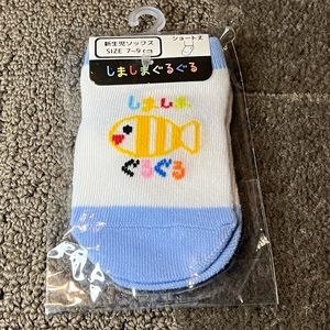 *6 for $10!* Sima Guru Fish Kawaii Baby Socks Akio Kashiwara Design Grip 9-15 cm